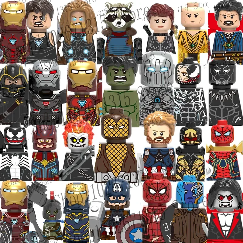Lego Minifigure Holder - Marvel Avengers Superhelden Bausteine Iron Man